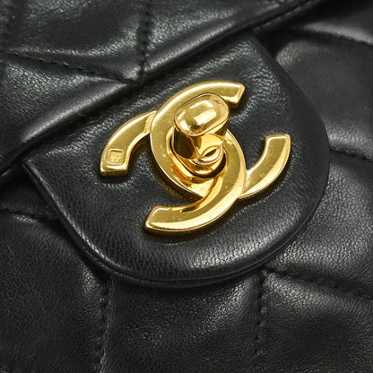 Chanel 1994-1996 Black Lambskin Mini Classic Square Flap Shoulder Bag 17