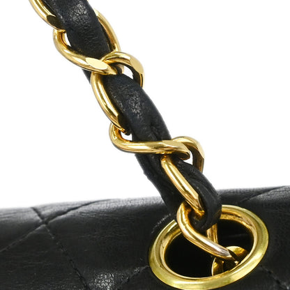 Chanel 1994-1996 Black Lambskin Mini Classic Square Flap Shoulder Bag 17