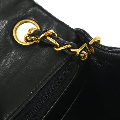 Chanel 1994-1996 Black Lambskin Mini Classic Square Flap Shoulder Bag 17