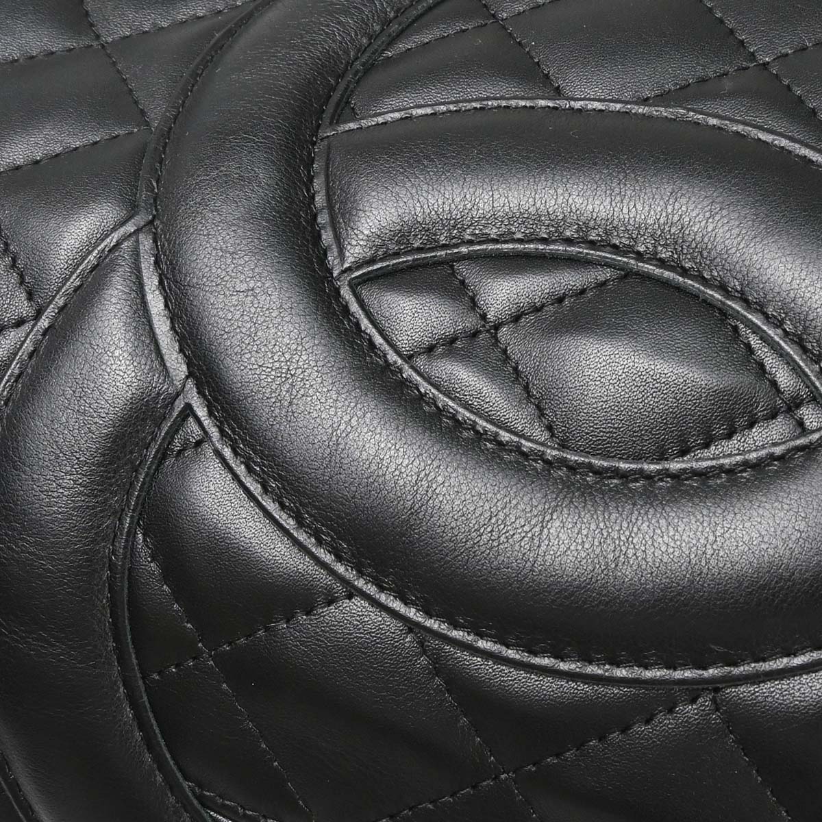 Chanel 2003-2004 Black Calfskin Cambon Ligne Tote Handbag