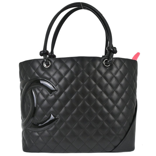 Chanel 2006-2008 Black Calfskin Cambon Ligne Tote Handbag