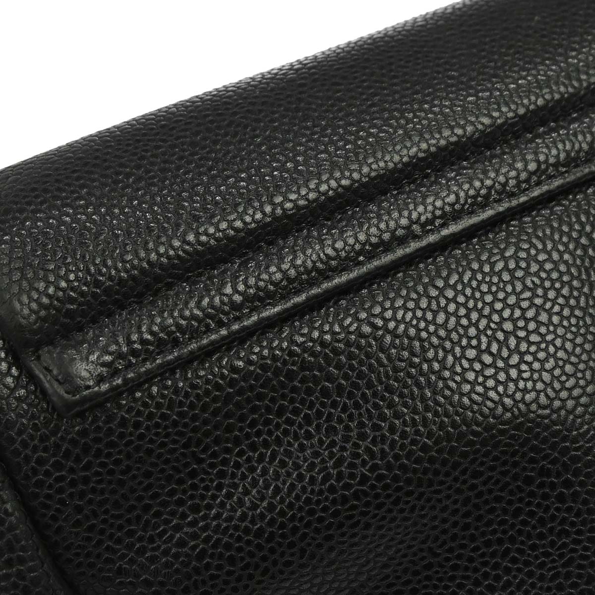 Chanel 2009-2010 Black Caviar Skin Half Moon Flap WOC Wallet on Chain Shoulder Bag