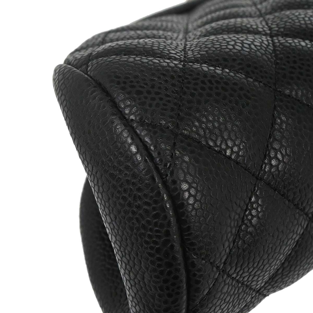 Chanel 2009-2010 Black Caviar Skin Kiss Lock Clutch Bag