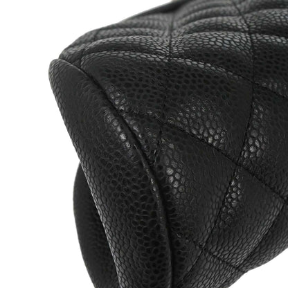 Chanel 2009-2010 Black Caviar Skin Kiss Lock Clutch Bag