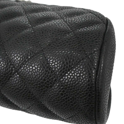 Chanel 2009-2010 Black Caviar Skin Kiss Lock Clutch Bag