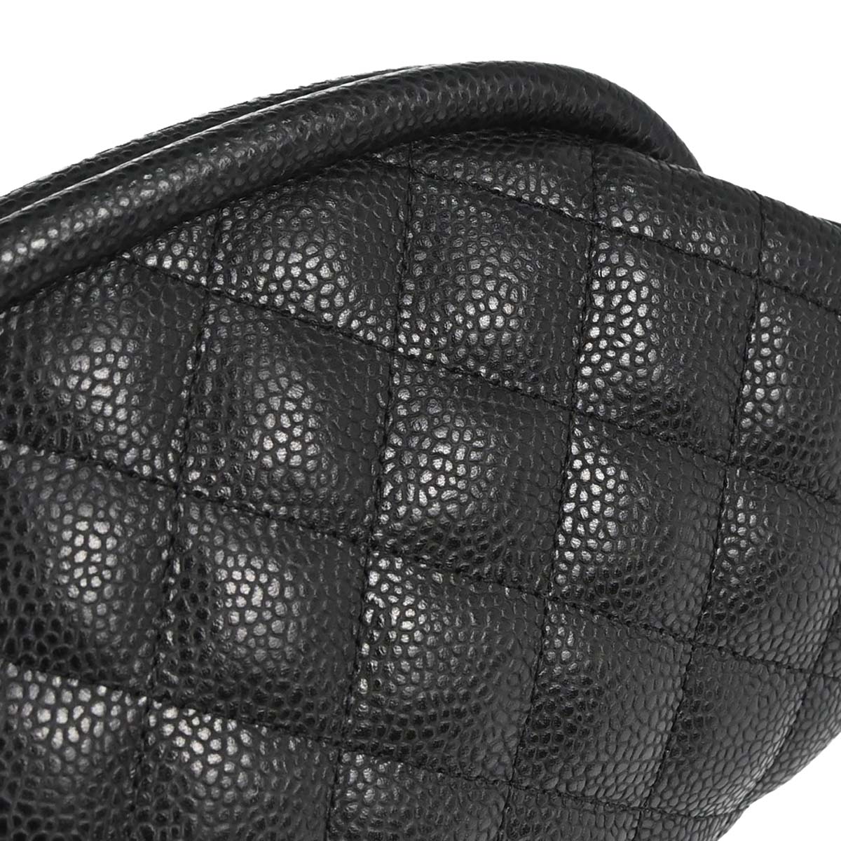 Chanel 2009-2010 Black Caviar Skin Kiss Lock Clutch Bag