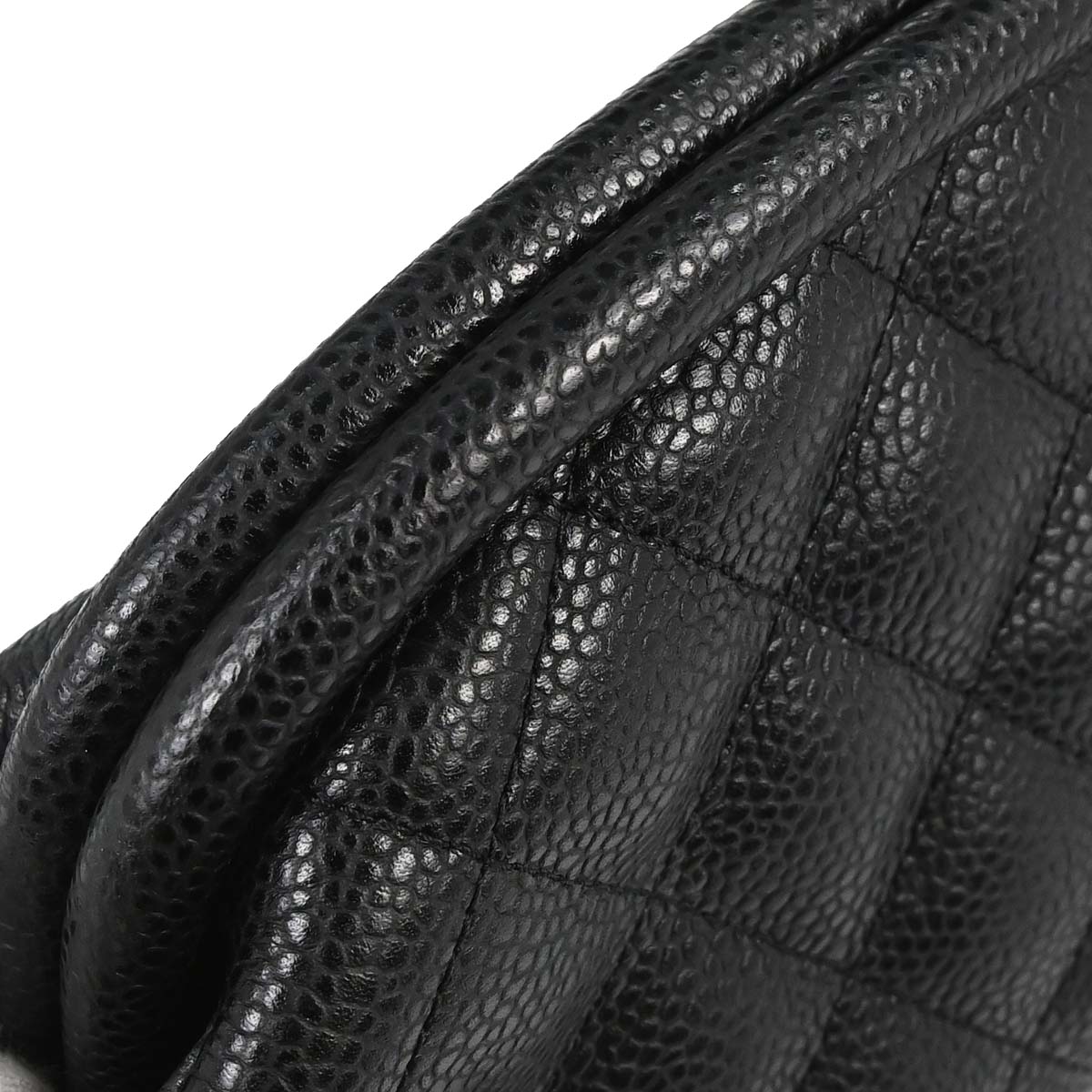 Chanel 2009-2010 Black Caviar Skin Kiss Lock Clutch Bag