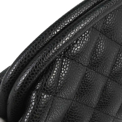 Chanel 2009-2010 Black Caviar Skin Kiss Lock Clutch Bag