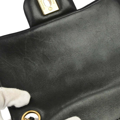 Chanel 2015-2016 Black Lambskin Mini Classic Square Flap Shoulder Bag 17