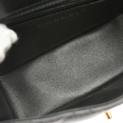 Chanel 2015-2016 Black Lambskin Mini Classic Square Flap Shoulder Bag 17