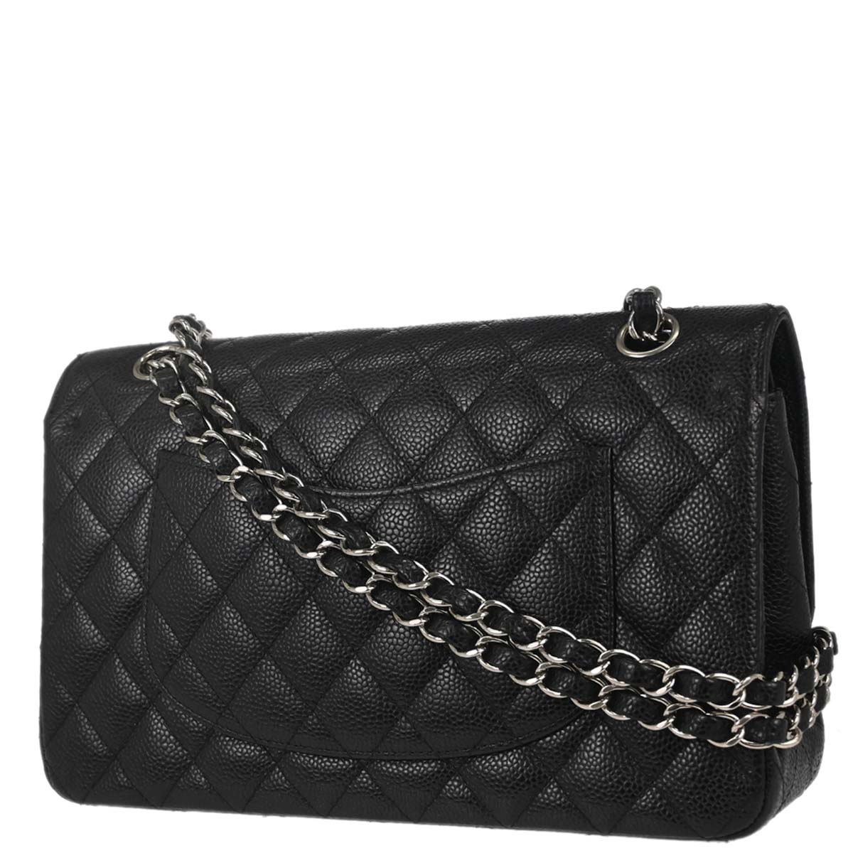 Chanel Black Caviar Skin Medium Classic Double Flap Shoulder Bag