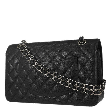 Chanel Black Caviar Skin Medium Classic Double Flap Shoulder Bag