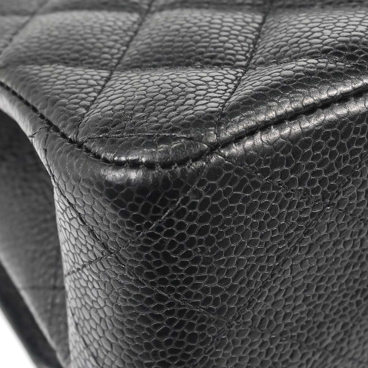 Chanel Black Caviar Skin Medium Classic Double Flap Shoulder Bag