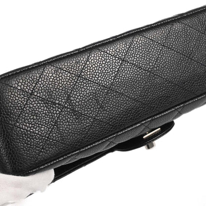 Chanel Black Caviar Skin Medium Classic Double Flap Shoulder Bag
