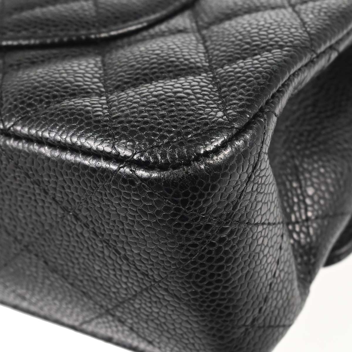 Chanel Black Caviar Skin Medium Classic Double Flap Shoulder Bag