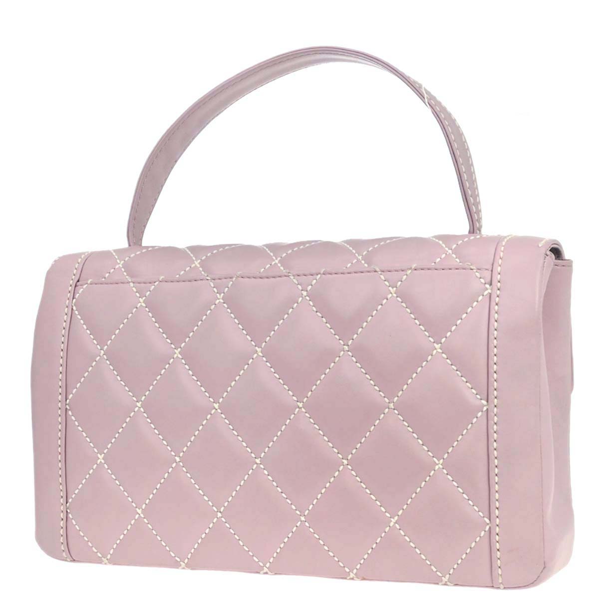 Chanel 2004-2005 Purple Calfskin Wild Stitch Handbag