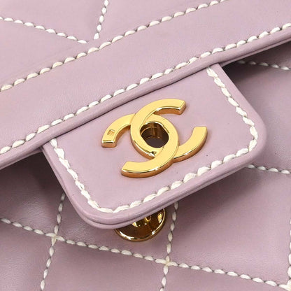 Chanel 2004-2005 Purple Calfskin Wild Stitch Handbag