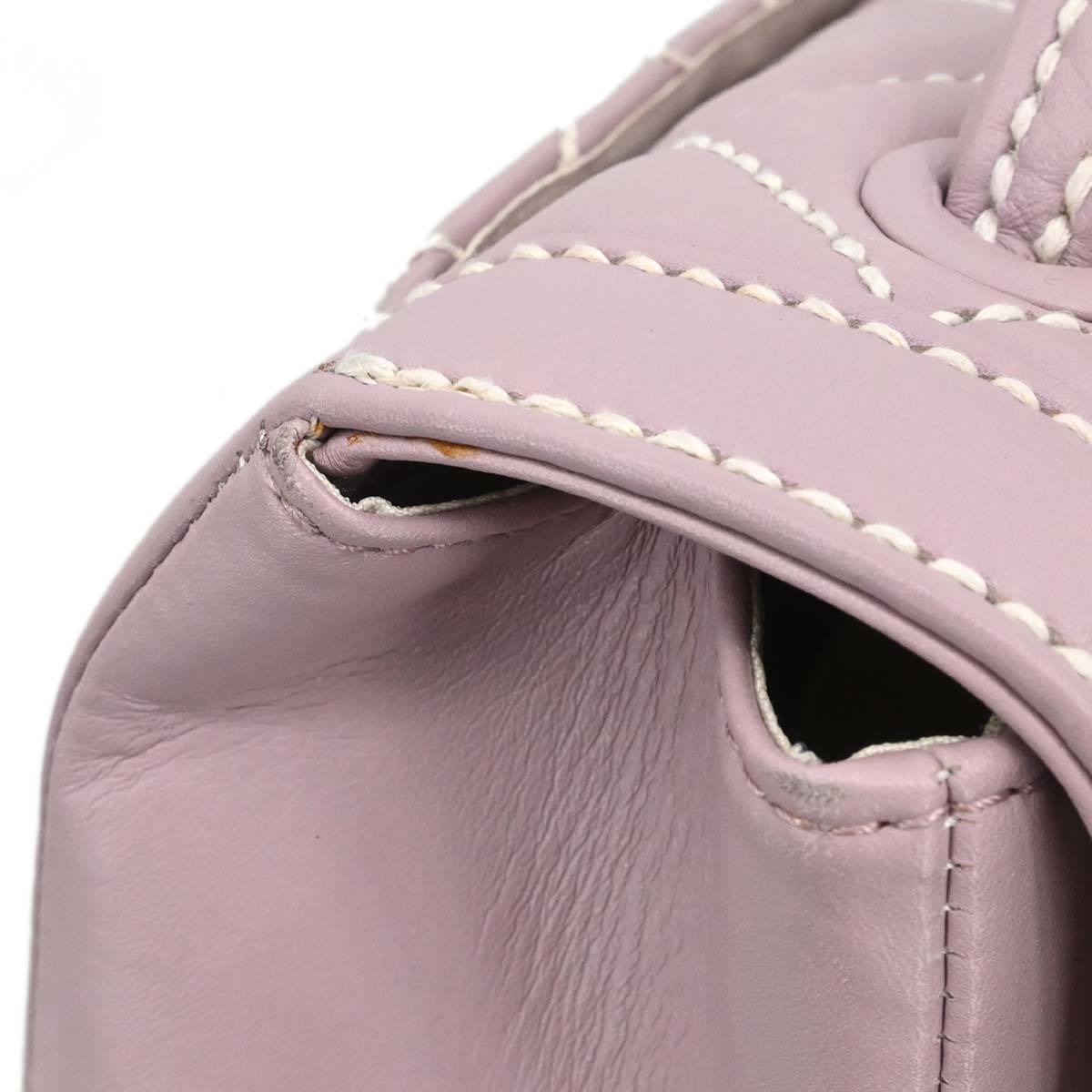 Chanel 2004-2005 Purple Calfskin Wild Stitch Handbag