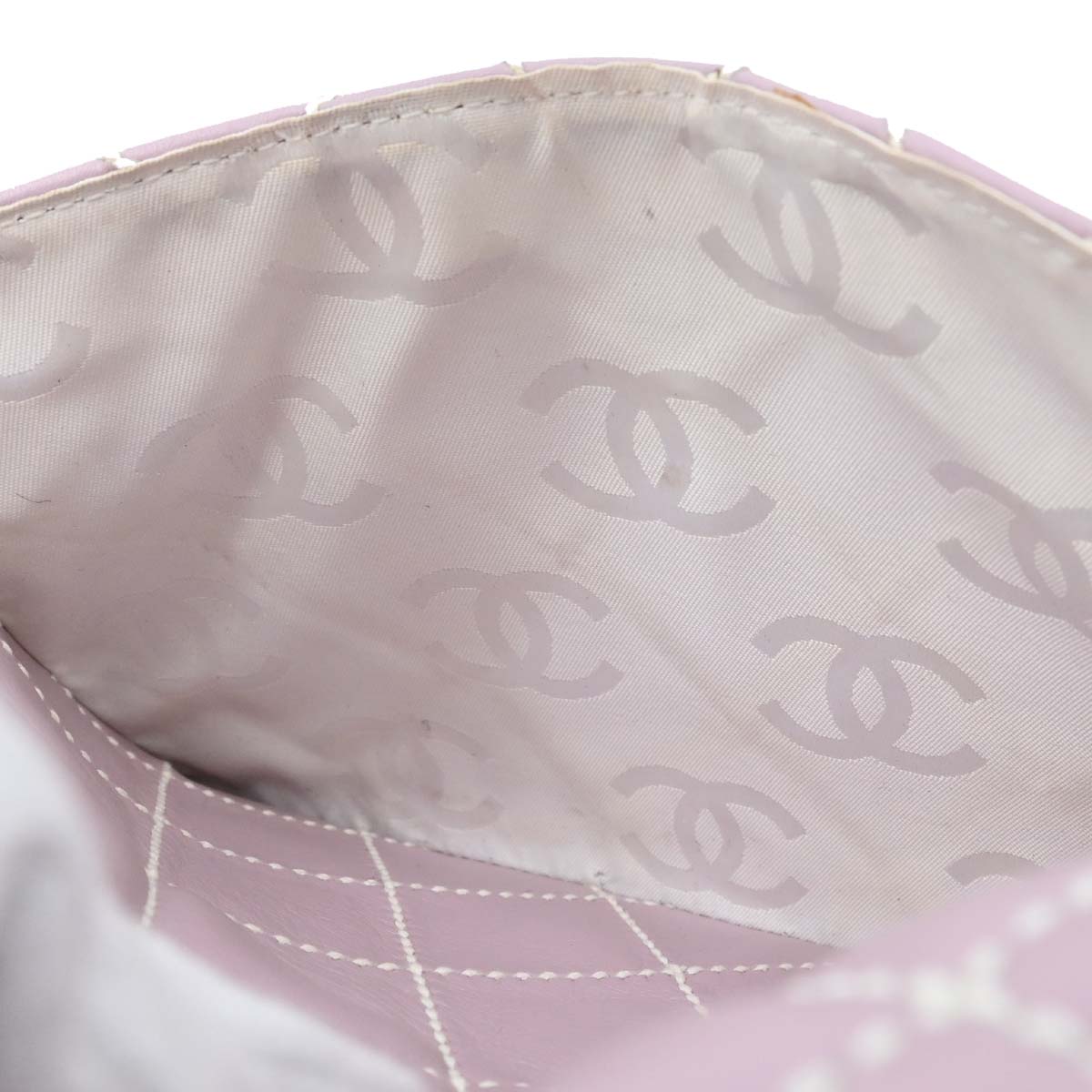 Chanel 2004-2005 Purple Calfskin Wild Stitch Handbag