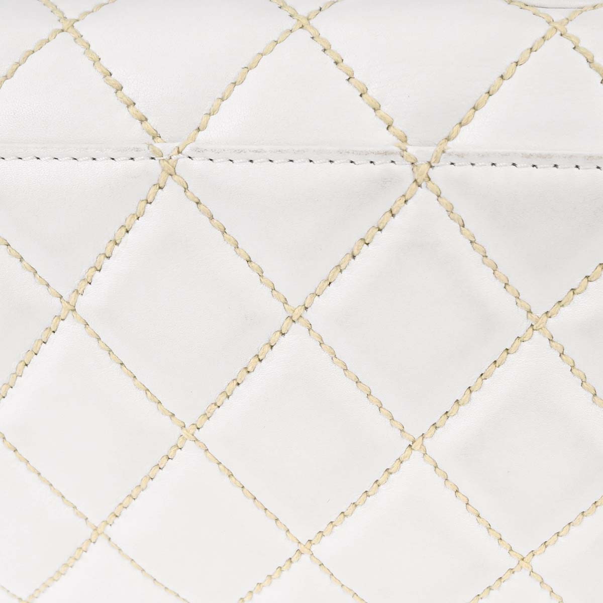 Chanel 2004-2005 White Lambskin Top Handle Handbag