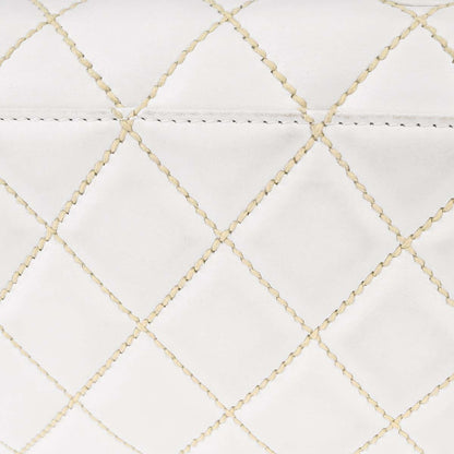 Chanel 2004-2005 White Lambskin Top Handle Handbag
