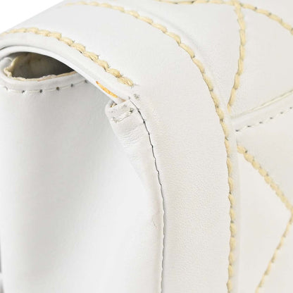 Chanel 2004-2005 White Lambskin Top Handle Handbag
