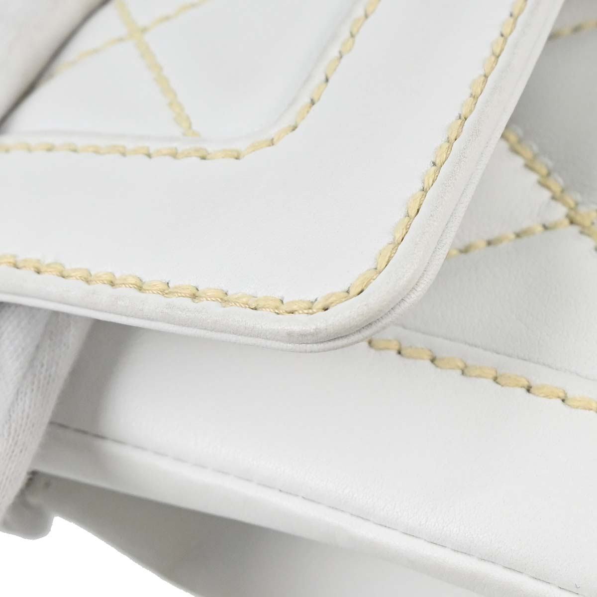 Chanel 2004-2005 White Lambskin Top Handle Handbag