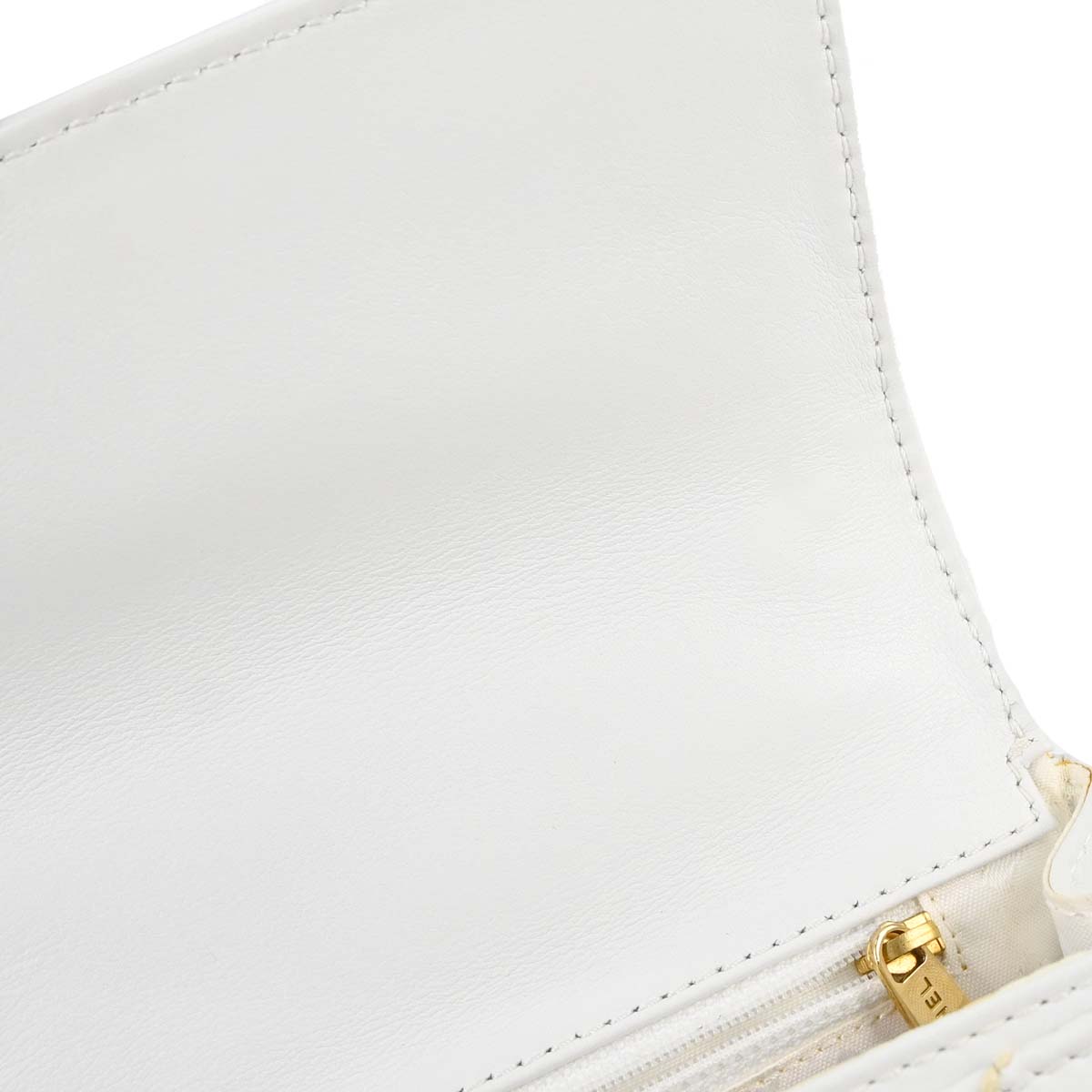 Chanel 2004-2005 White Lambskin Top Handle Handbag