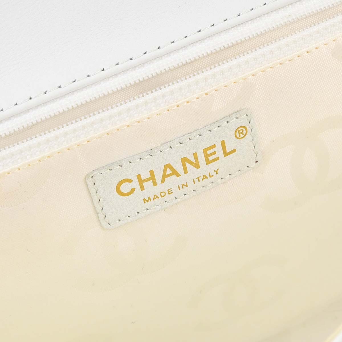 Chanel 2004-2005 White Lambskin Top Handle Handbag