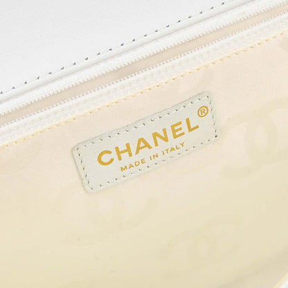 Chanel 2004-2005 White Lambskin Top Handle Handbag