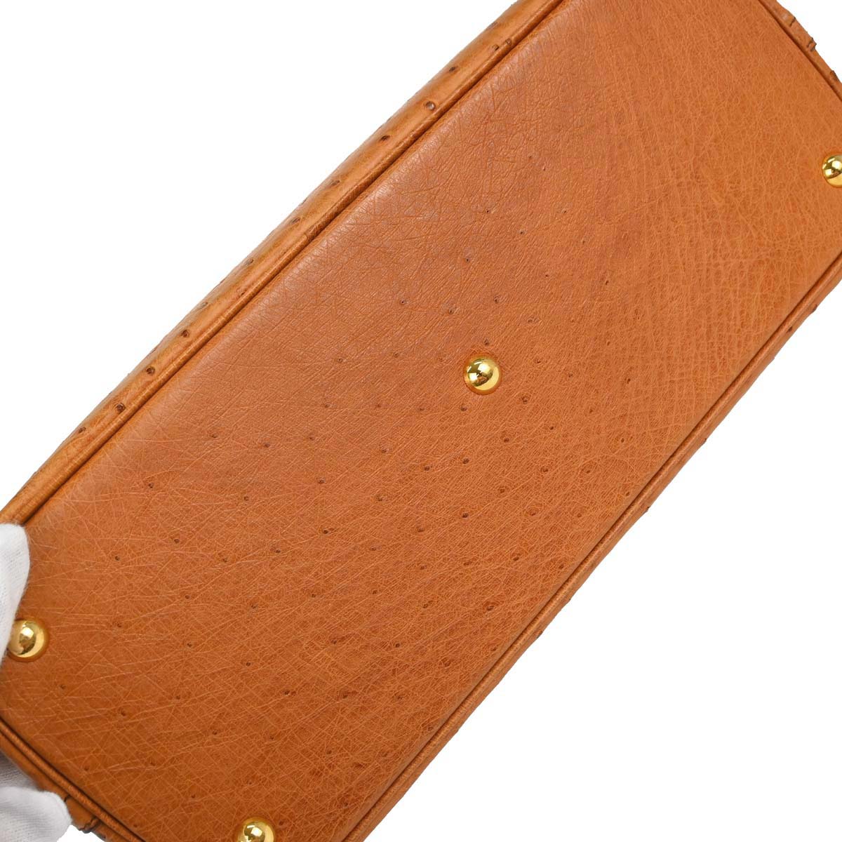 Hermes * Chestnut Ostrich Bolide 35 2way Shoulder Handbag
