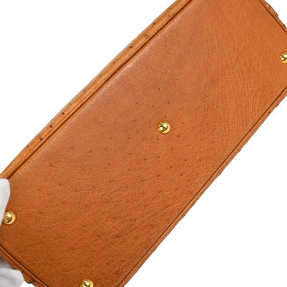Hermes * Chestnut Ostrich Bolide 35 2way Shoulder Handbag