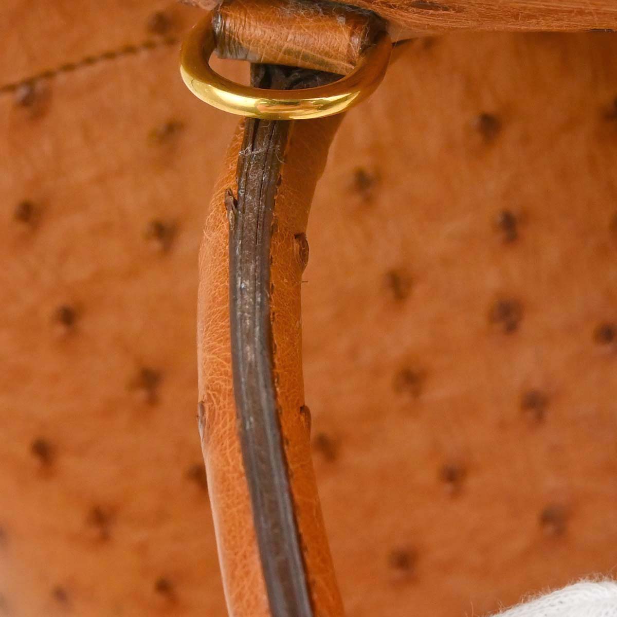 Hermes * Chestnut Ostrich Bolide 35 2way Shoulder Handbag