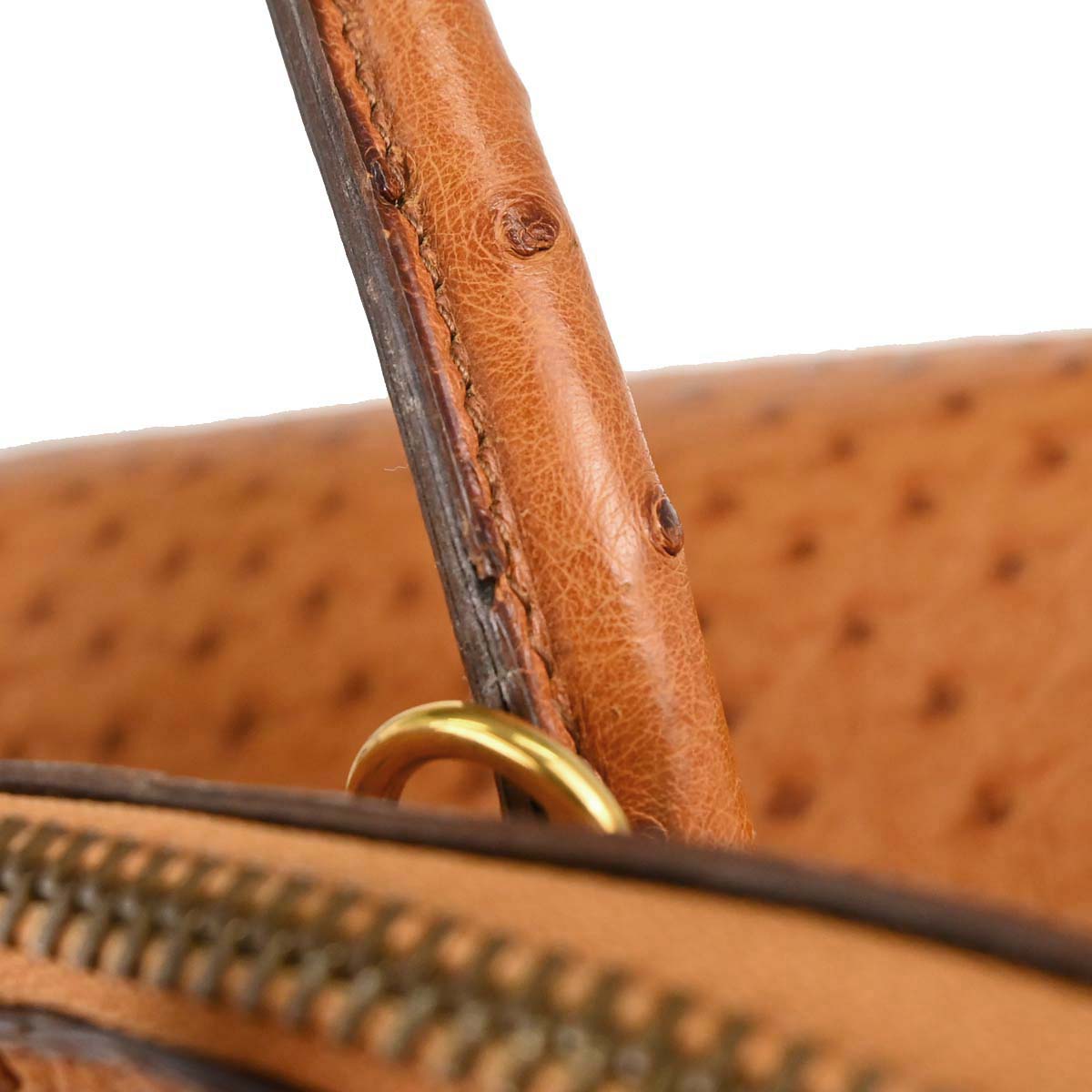 Hermes * Chestnut Ostrich Bolide 35 2way Shoulder Handbag