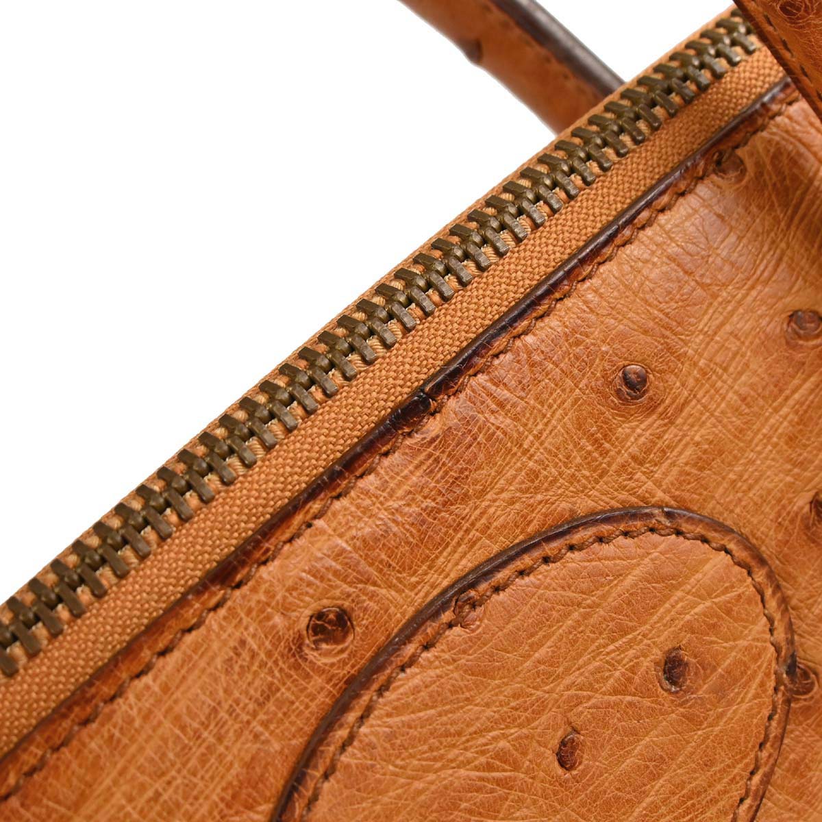 Hermes * Chestnut Ostrich Bolide 35 2way Shoulder Handbag