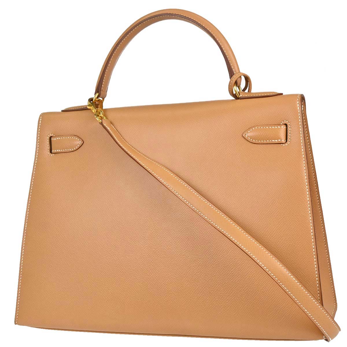 Hermes Natural Courchevel Kelly 32 Sellier 2way Shoulder Handbag