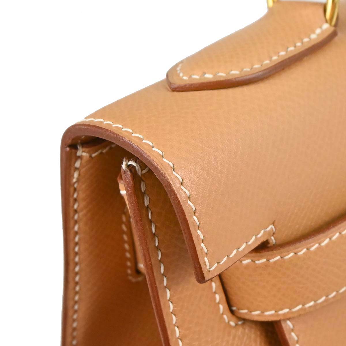 Hermes Natural Courchevel Kelly 32 Sellier 2way Shoulder Handbag