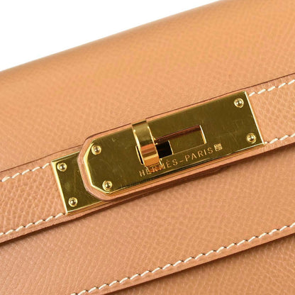 Hermes Natural Courchevel Kelly 32 Sellier 2way Shoulder Handbag