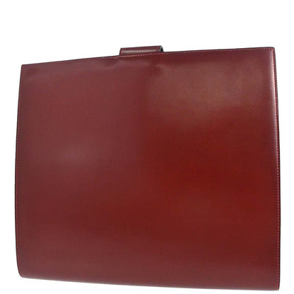 Hermes Rouge H Box Calf Document Portfolio Clutch Bag