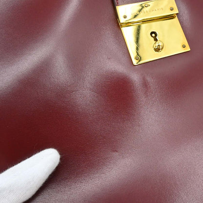 Hermes Rouge H Box Calf Document Portfolio Clutch Bag