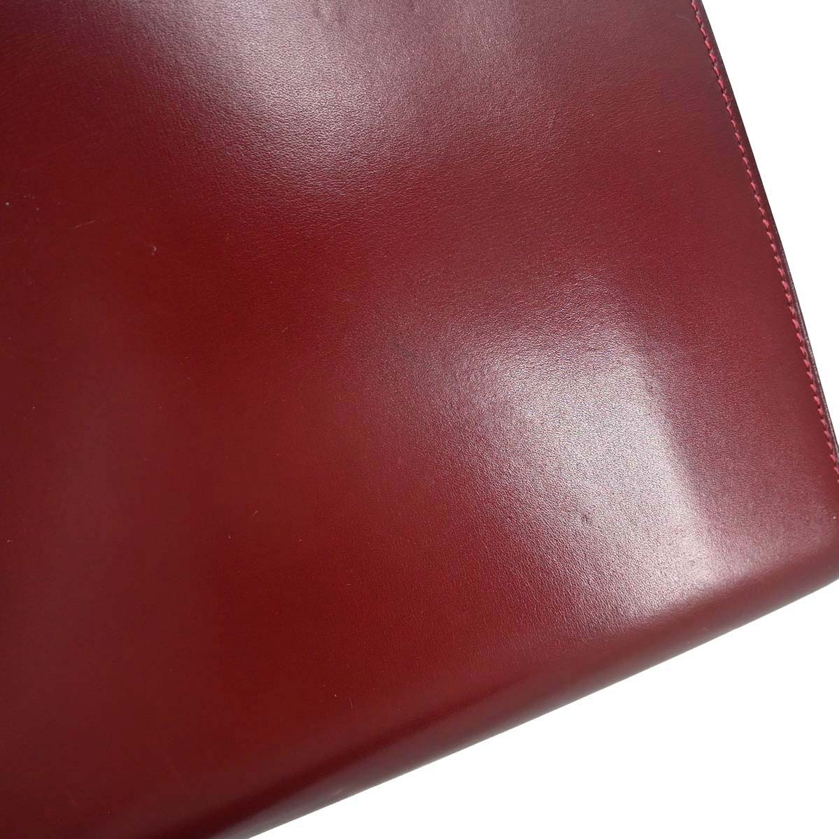 Hermes Rouge H Box Calf Document Portfolio Clutch Bag
