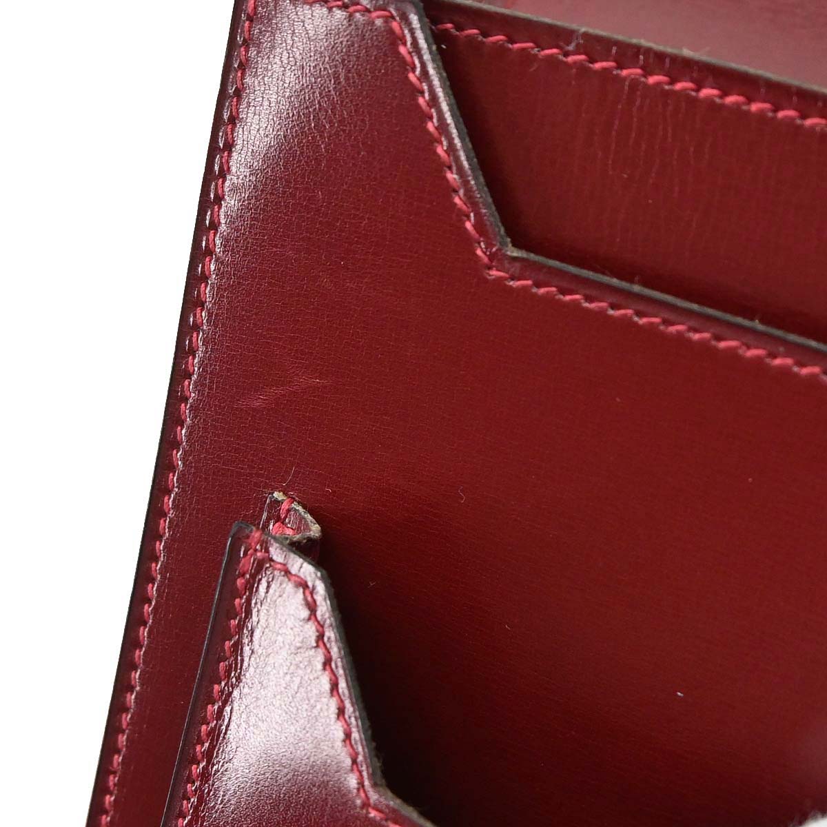 Hermes Rouge H Box Calf Document Portfolio Clutch Bag