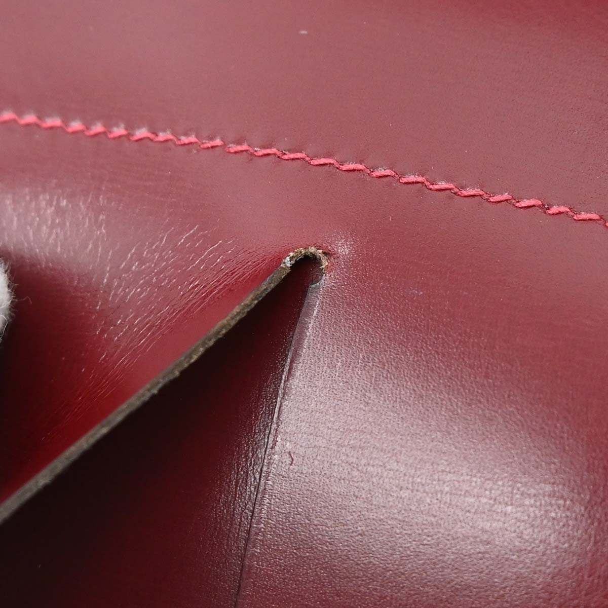 Hermes Rouge H Box Calf Document Portfolio Clutch Bag