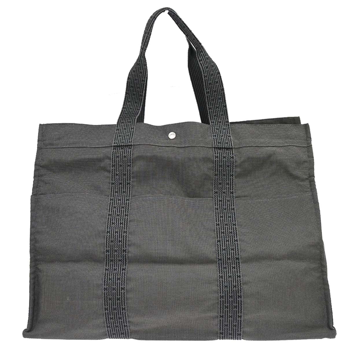 Hermes Gray Canvas Herline Tote TGM Handbag
