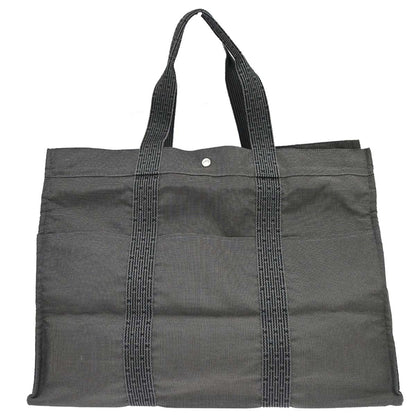 Hermes Gray Canvas Herline Tote TGM Handbag