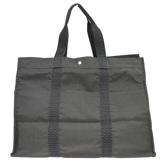Hermes Gray Canvas Herline Tote TGM Handbag