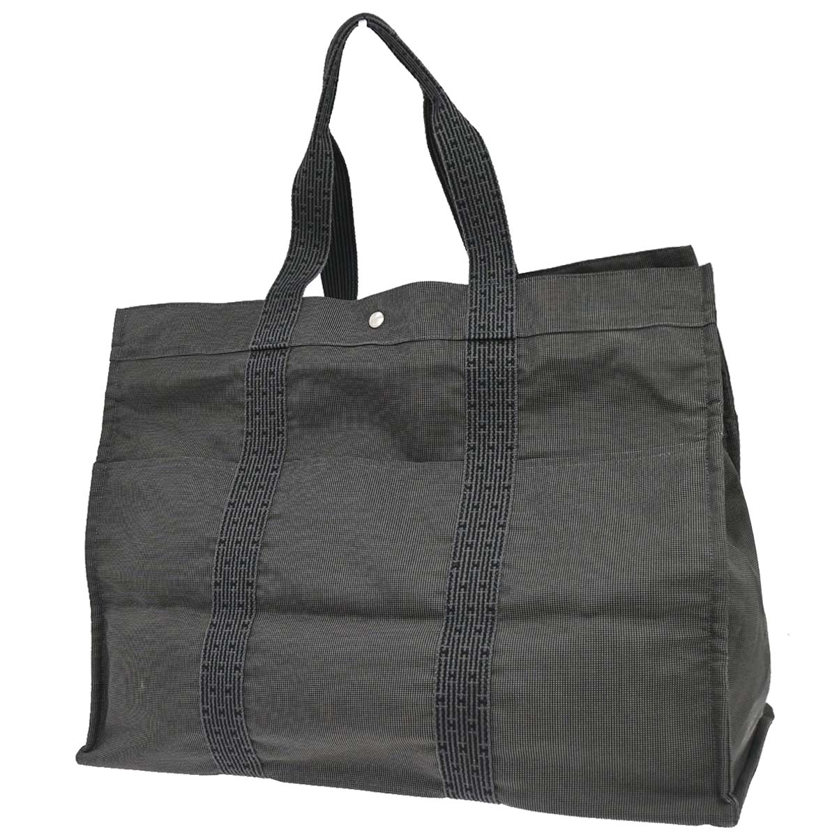 Hermes Gray Canvas Herline Tote TGM Handbag