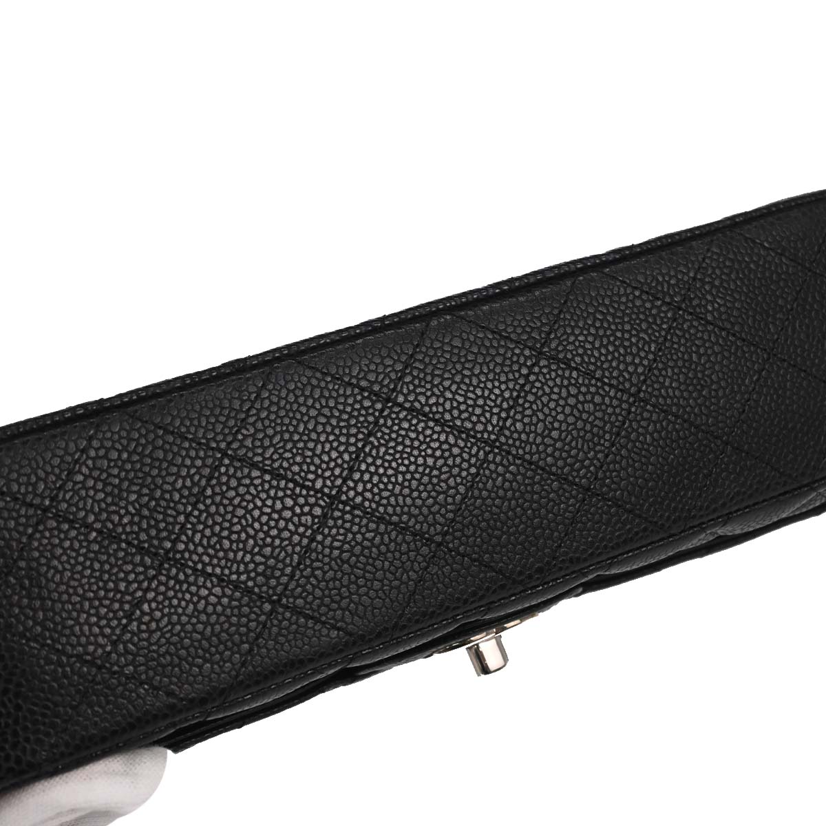 Chanel 2011 Black Caviar Skin Medium Classic Double Flap Shoulder Bag