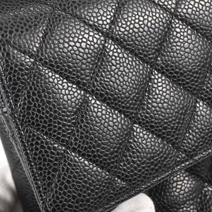 Chanel 2011 Black Caviar Skin Medium Classic Double Flap Shoulder Bag