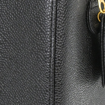 Chanel 1997-1999 Black Caviar Skin Tote Handbag